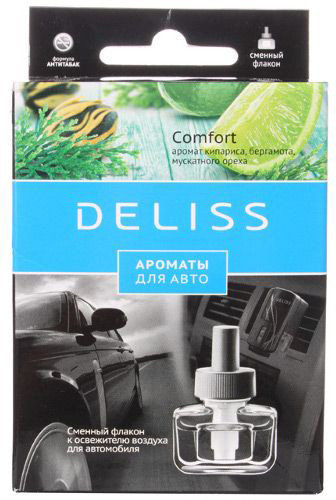 Автомобильный ароматизатор DELISS, сменный флакон, Comfort