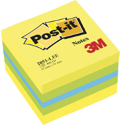 Блок самоклеящийся (стикер) POST-IT Original "Лимон" 51х51 мм, 400 л., 2051-L