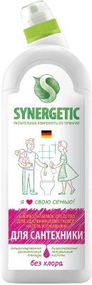 Средство для для удаления ржавчины и известкового налета 1 л SYNERGETIC, биоразлагаемое, гель