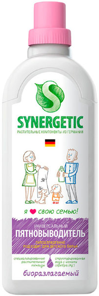 Пятновыводитель Synergetic, жидкий, для детского белья, белого и цветного, 1л