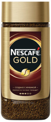 Кофе молотый в растворимом NESCAFE (Нескафе) "Gold", сублимированный, 95 г, стеклянная банка, 12135507