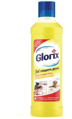 Средство для мытья пола 1 л, GLORIX (Глорикс) "Лимонная Энергия", дезинфицирующее