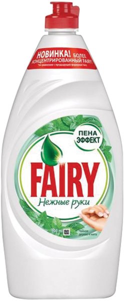 Средство для мытья посуды, 900 мл, FAIRY (Фейри) Нежные руки "Чайное дерево и мята"