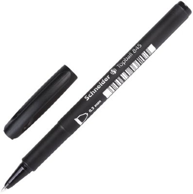 Ручка-роллер SCHNEIDER "Topball 845", ЧЕРНАЯ, корпус с печатью, узел 0,5 мм, линия письма 0,3 мм
