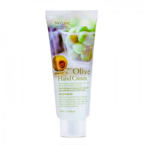 3W CLINIC Moisturizing Hand Cream Olive – Увлажняющий крем для рук с экстрактом оливы, 100 мл.