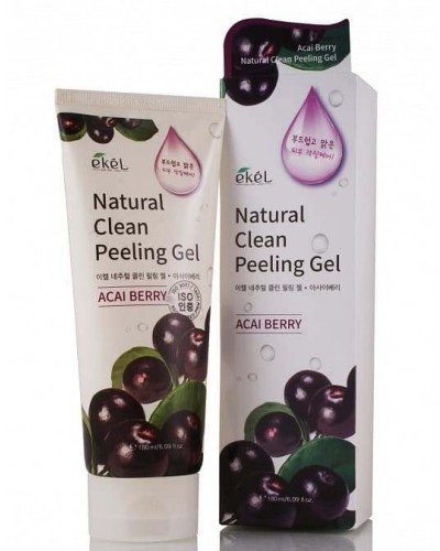 EKEL NATURAL CLEAN Peeling Gel Acai Berry - Пилинг-скатка для лица с экстрактом ягод асаи, 180 мл.