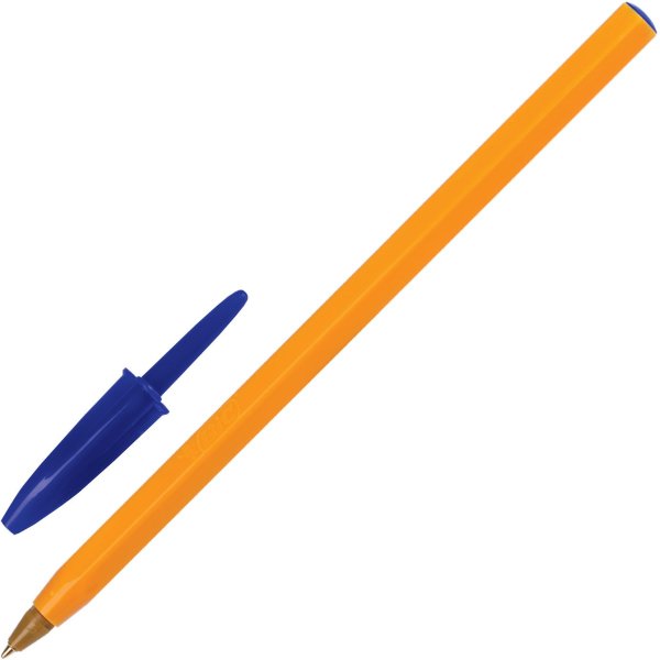 Ручка шариковая BIC "Orange", СИНЯЯ, корпус оранжевый, узел 0,8 мм, линия письма 0,3 мм