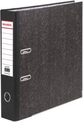 Папка-регистратор BRAUBERG, мраморное покрытие, А4 +, содержание, 70 мм, черный корешок