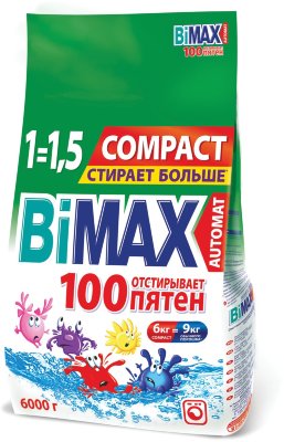 Стиральный порошок-автомат 6 кг, BIMAX (Бимакс) "100 пятен" (Нэфис Косметикс)