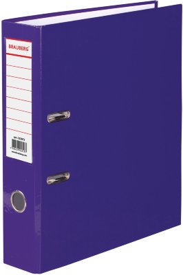 Папка-регистратор BRAUBERG, ламинированная, 80 мм, фиолетовая