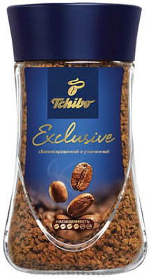 Кофе растворимый TCHIBO "Exclusive", сублимированный, 190 г, стеклянная банка, -