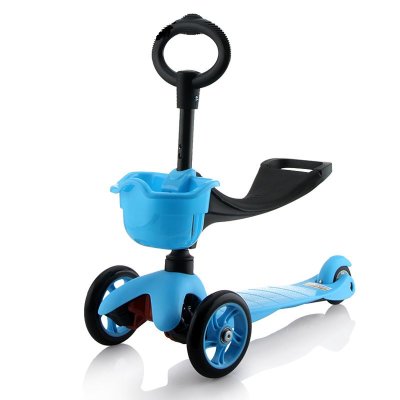 21st scooTer Самокат 3-х колёсный с сиденьем Maxi Scooter SKL-06B Blue