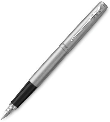 Ручка перьевая PARKER "Jotter Stainless Steel CT", корпус серебристый, хромированные детали, синяя, 2030946