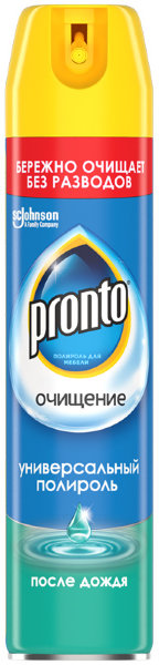 Полироль для мебели Pronto Универсал "После дождя", аэрозоль, 250мл