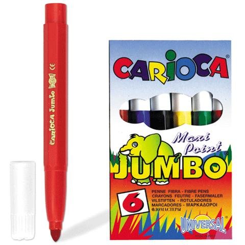 Фломастеры Jumbo 6цв "Carioca", карт.упак