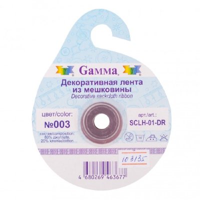 Gamma Тесьма декоративная "Gamma" 14мм*3м мешковина розовый SCLH-01-DR