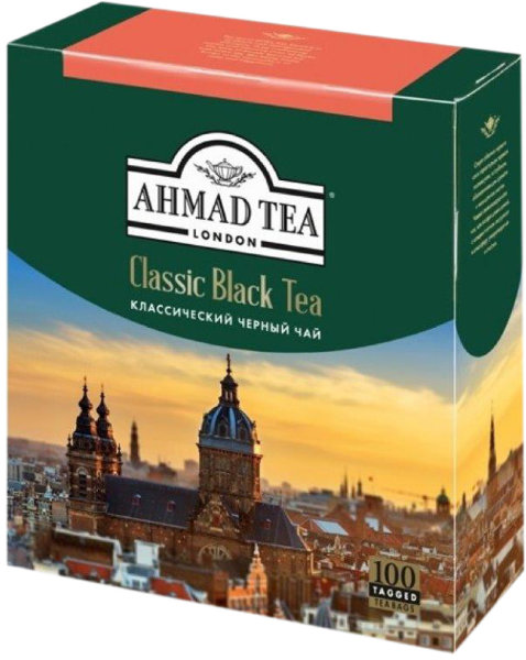 Чай Ahmad Tea "Классический", черный, 100 пакетиков по 2г