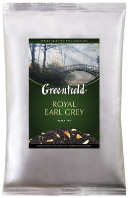 Чай GREENFIELD (Гринфилд) "Royal Earl Grey", черный с бергамотом, листовой, 250 г, пакет, 0975-15