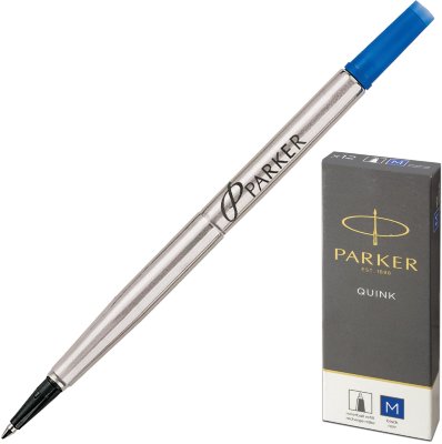 Стержень для ручки-роллера PARKER "Quink RB", металлический, 116 мм, линия письма 0,7 мм, синий