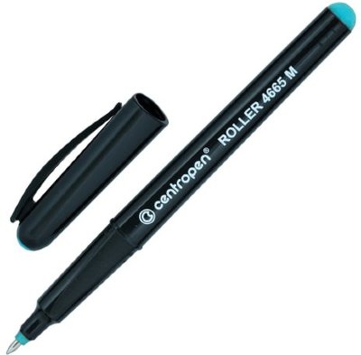 Ручка-роллер CENTROPEN, ЗЕЛЕНАЯ, трехгранная, корпус черный, узел 0,7 мм, линия письма 0,6 мм