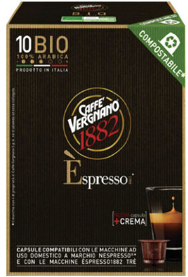 Капсулы для кофемашин NESPRESSO, Bio 100% Arabica, натуральный кофе, 10 шт. х 5 г, VERGNANO, 8001800005549