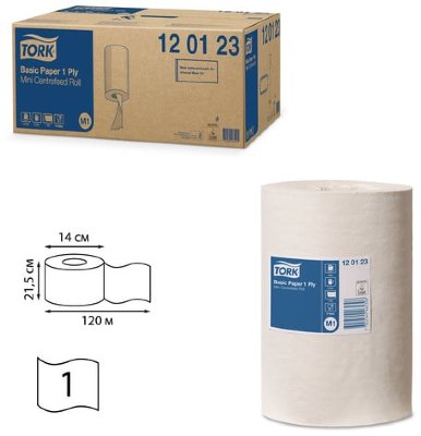 Полотенца бумажные с центральной вытяжкой мини TORK (Система M1), КОМПЛЕКТ 11 шт., Universal, 120 м, белые