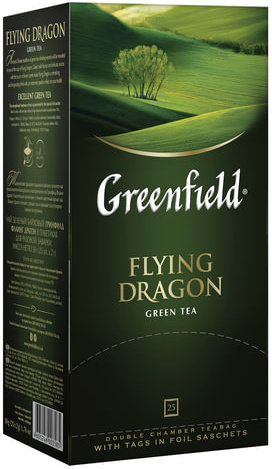 Чай GREENFIELD (Гринфилд) "Flying Dragon", зеленый, 25 пакетиков в конвертах по 2 г