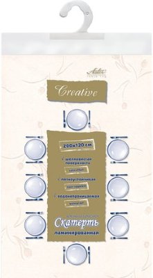 Скатерть бумажная ламинированная ASTER "Creative", 120х200, белая, эффект шелка