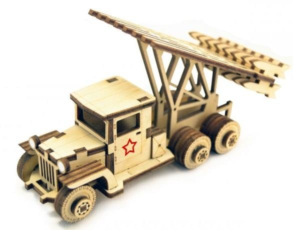 Конструктор 3D деревянный подвижный Lemmo Грузовичок Катюша