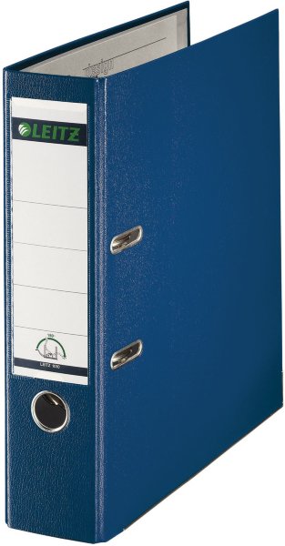 Папка-регистратор LEITZ, механизм 180°, покрытие пластик, 80 мм, синяя