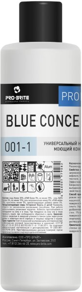 Средство моющее универсальное 1 л, PRO-BRITE "BLUE CONCENTRATE", щелочное, низкопенное, концентрат