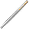 Набор PARKER "Jotter Stainless Steel GT": шариковая ручка синяя и перьевая ручка, 2093257