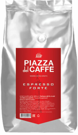 Кофе в зернах PIAZZA DEL CAFFE "Espresso Forte" натуральный, 1000 г, вакуумная упаковка, 1097-06