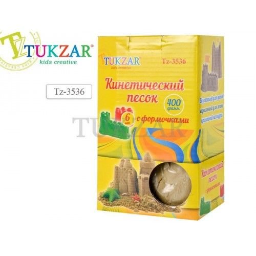 Tukzar Песок кинетический для лепки, цветной, 400 гр с формочками, карт.кор. TZ 3536