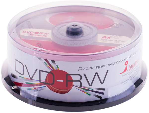 Диск DVD-RW 4.7Gb Smart Track 4x Cake Box (25шт)