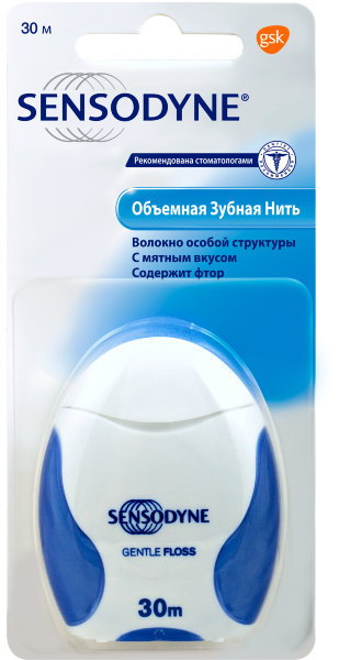 Sensodyne Сенсодин Объемная, зубная нить, 30 м