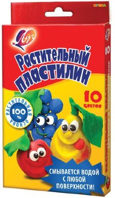 Пластилин растительный ЛУЧ, 10 цветов, 160 г