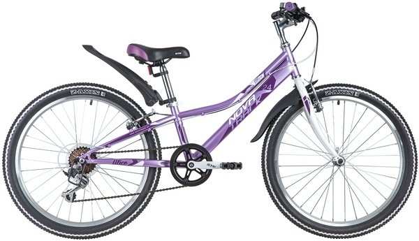 Велосипед NOVATRACK 24" ALICE пурпурный,  стальная рама 10", 6 скор., Shimano TY21/Microshift TS38, 