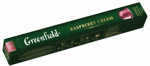 Чай в капсулах GREENFIELD "Raspberry Cream", травяной, гибискус и малина, 10 шт. х 2,5 г, 1365-10