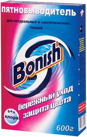 Средство для удаления пятен 600 г, BONISH (Бониш) "Бережный уход и защита цвета", без хлора