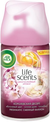 Сменный баллон 250 мл, AIRWICK LifeScents "Королевский десерт", для автоматических освежителей, универсальный