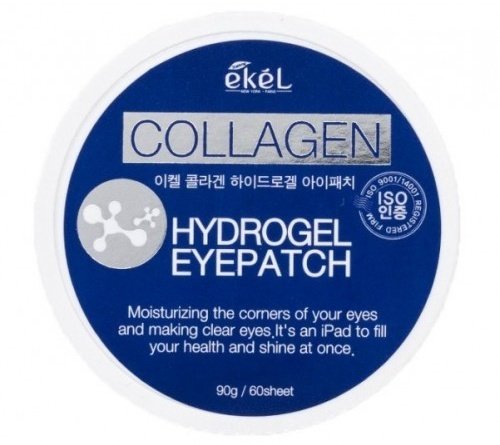EKEL Collagen Hydrogel Eyepatch - Гидрогелевые патчи с коллагеном для антивозрастного ухода за кожей вокруг глаз, 60 шт.