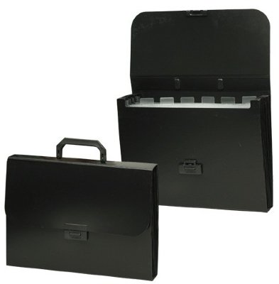 Портфель пластиковый BRAUBERG "Energy", А4 (330х256х32 мм), 6 отделений, индексные ярлыки, черный
