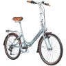 Велосипед NOVATRACK 24" AURORA, складной, сталь, голубой, Shimano 6 скор., TY21/RS35/SG-6SI