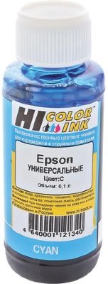 Чернила HI-COLOR для EPSON универсальные, голубые, 0,1 л, водные