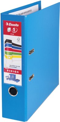 Папка-регистратор ESSELTE "VIVIDA Plus", А4+, с двухсторонним покрытием из пластика, 80 мм, синяя