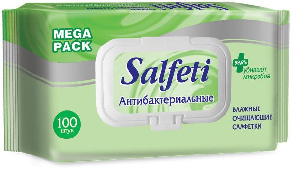 Salfeti antibac №100 влажные салфетки  антибактериальные с клапаном