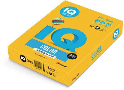 Бумага IQ color, А4, 80 г/м2, 500 л., интенсив, солнечно-желтая, SY40