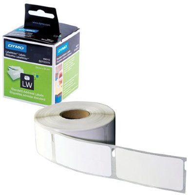 Картридж для принтеров этикеток DYMO Label Writer, этикетка 28х89 мм, в рулоне, 130 шт./рулоне, комплект 2 рулона, белые
