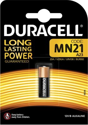 Батарейка DURACELL, MN21, Alkaline, 1 шт., в блистере, 12 В